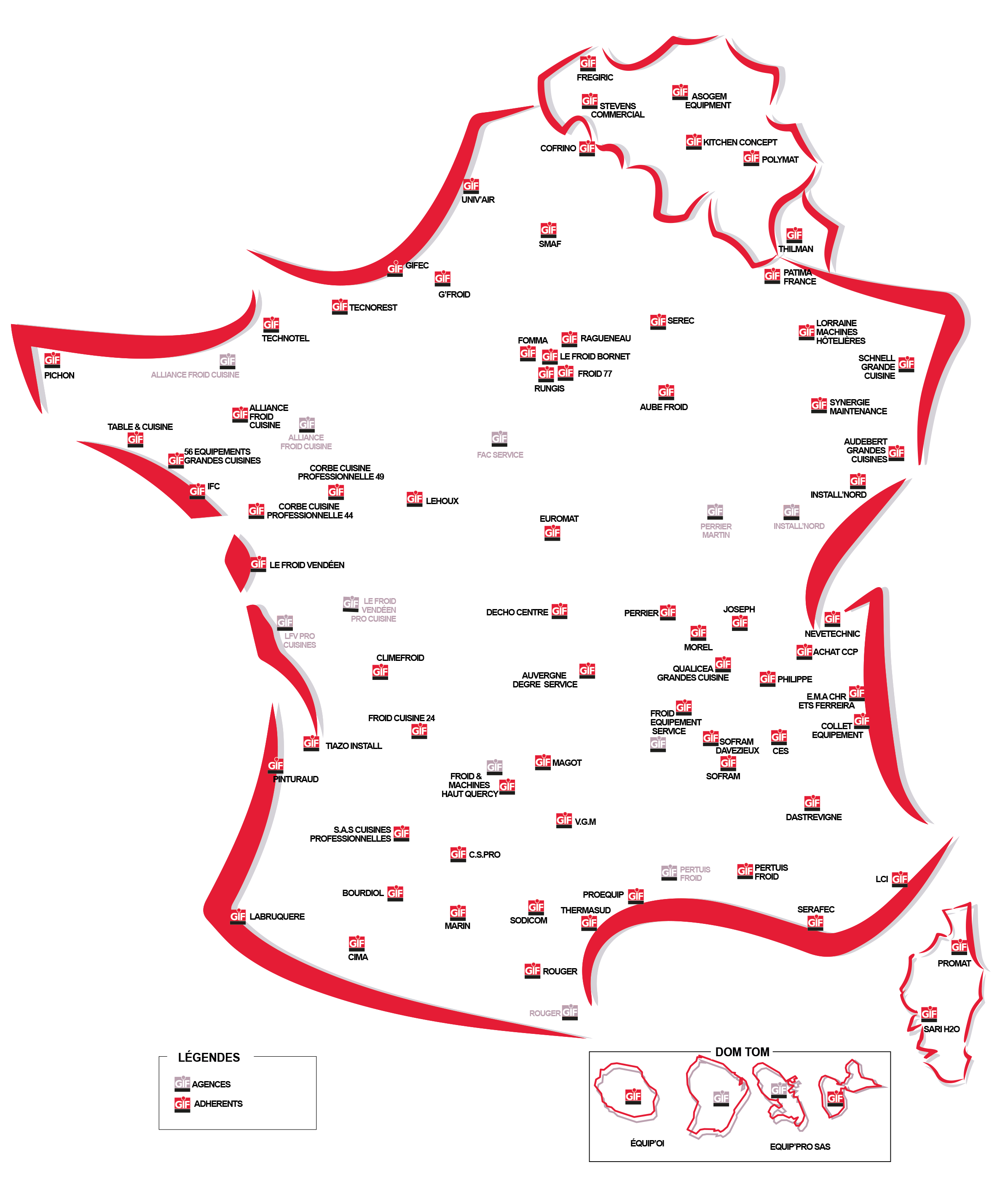 Carte des adhérents